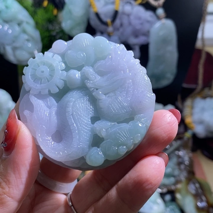 【闪购商品】颈饰未镶嵌翡翠靖**开龙凤