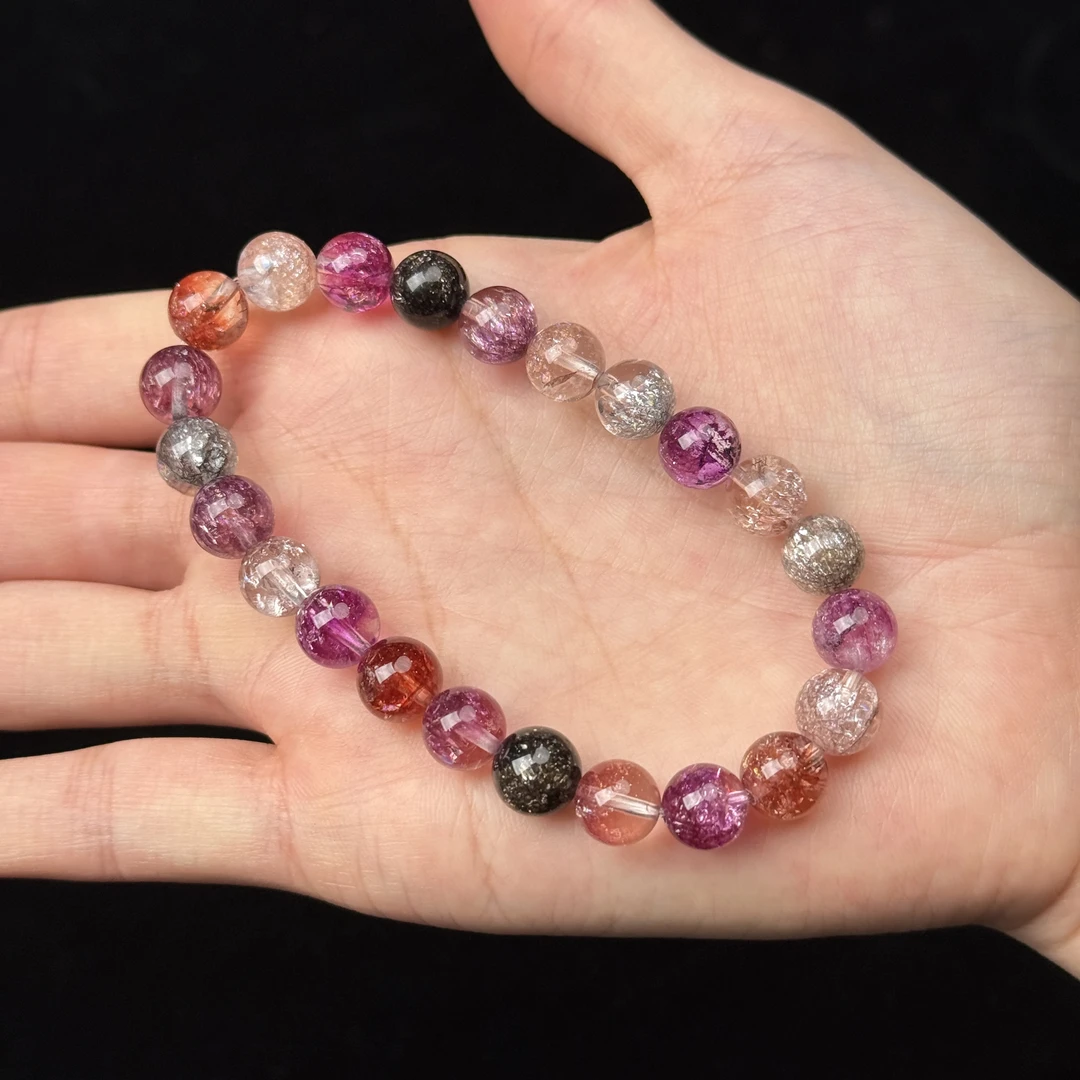 【仔仔臻选】烟花超七水晶手串卡8mmQ181（拍一发一多样性发货）