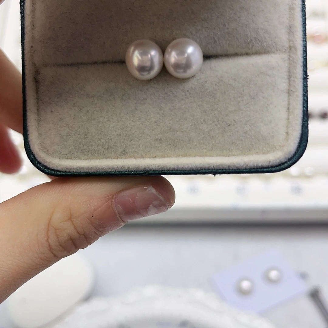 淡水珍珠耳饰银S925镶嵌云**轻