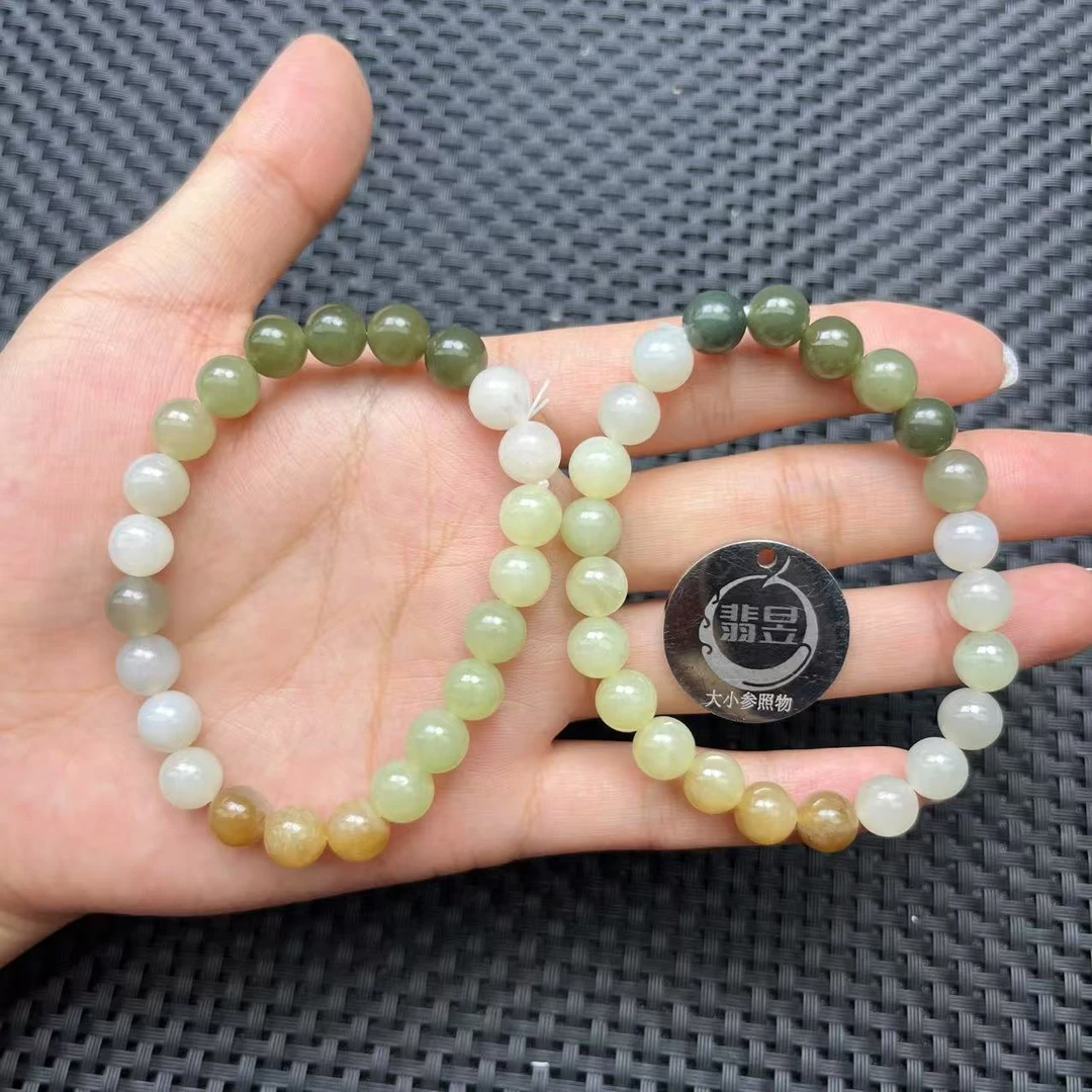翡昱-B1-19621-和田玉手串/约8+/约23颗/-多样性发其一C
