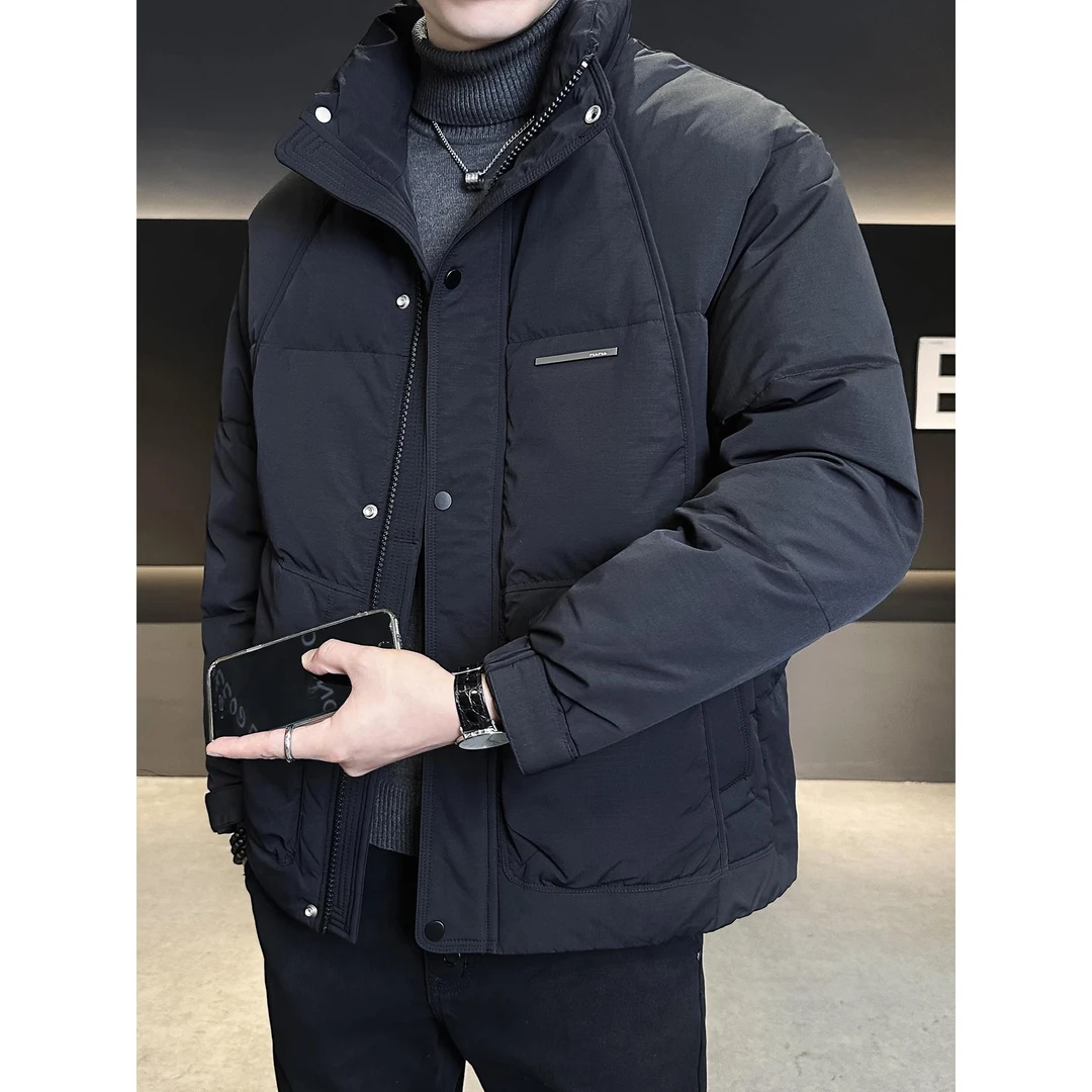 高充绒量男士羽绒服男款秋冬季新款加厚保暖时尚百搭立领外套男装