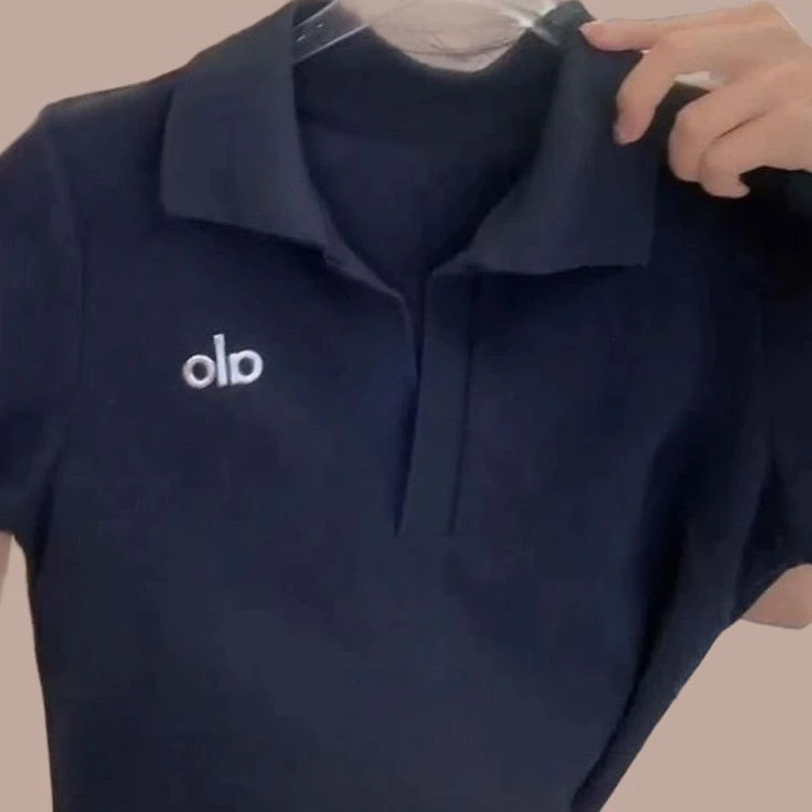 潮流洋气字母POLO领短袖t恤女2025夏季新款小众修身显瘦百搭上衣