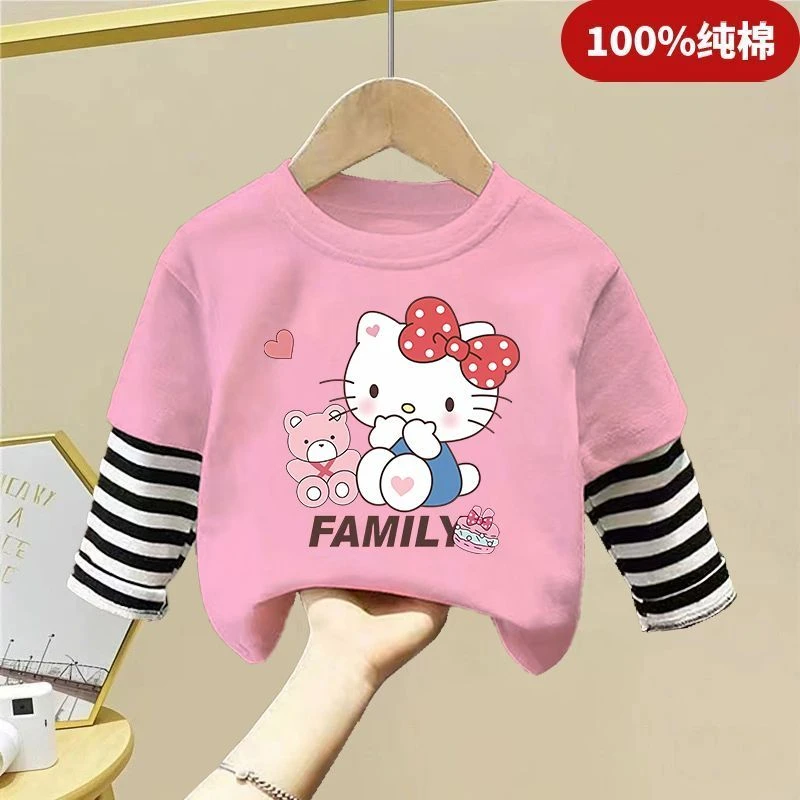 100%纯棉女童长袖t恤2025新款童装春秋薄款上衣洋气女宝宝打底衫T