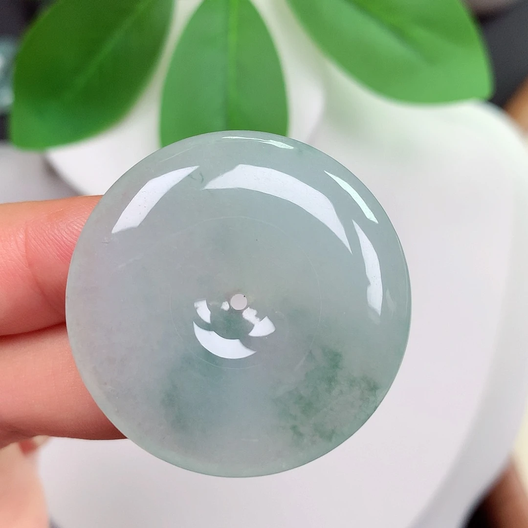 颈饰未镶嵌翡翠平安扣 34.5x6.4mm