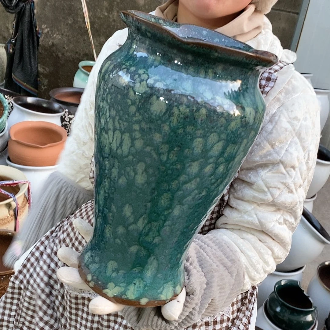 紫砂花盆瑕疵口17高30