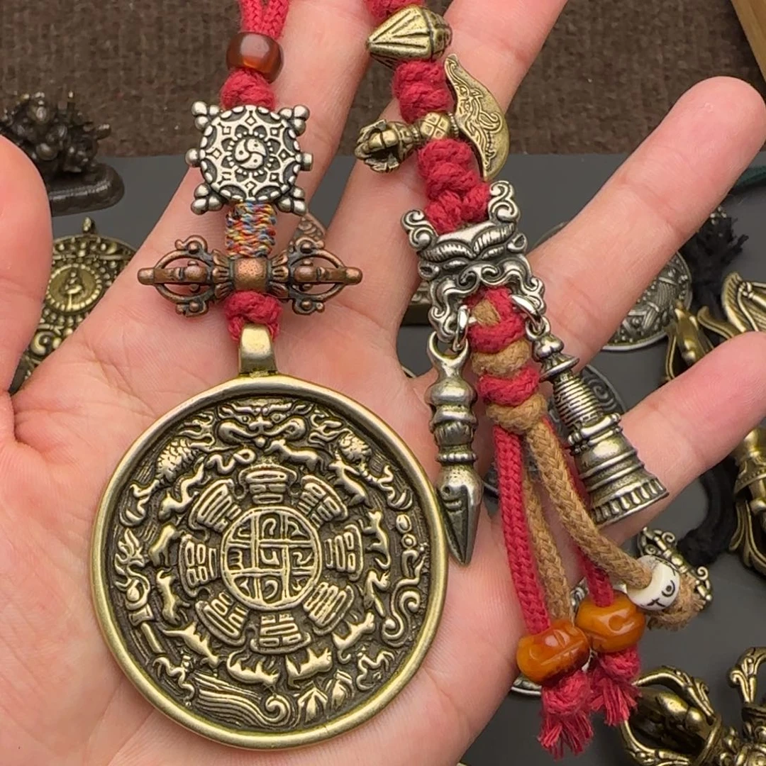 老铜九宫牌吊坠喜欢的来