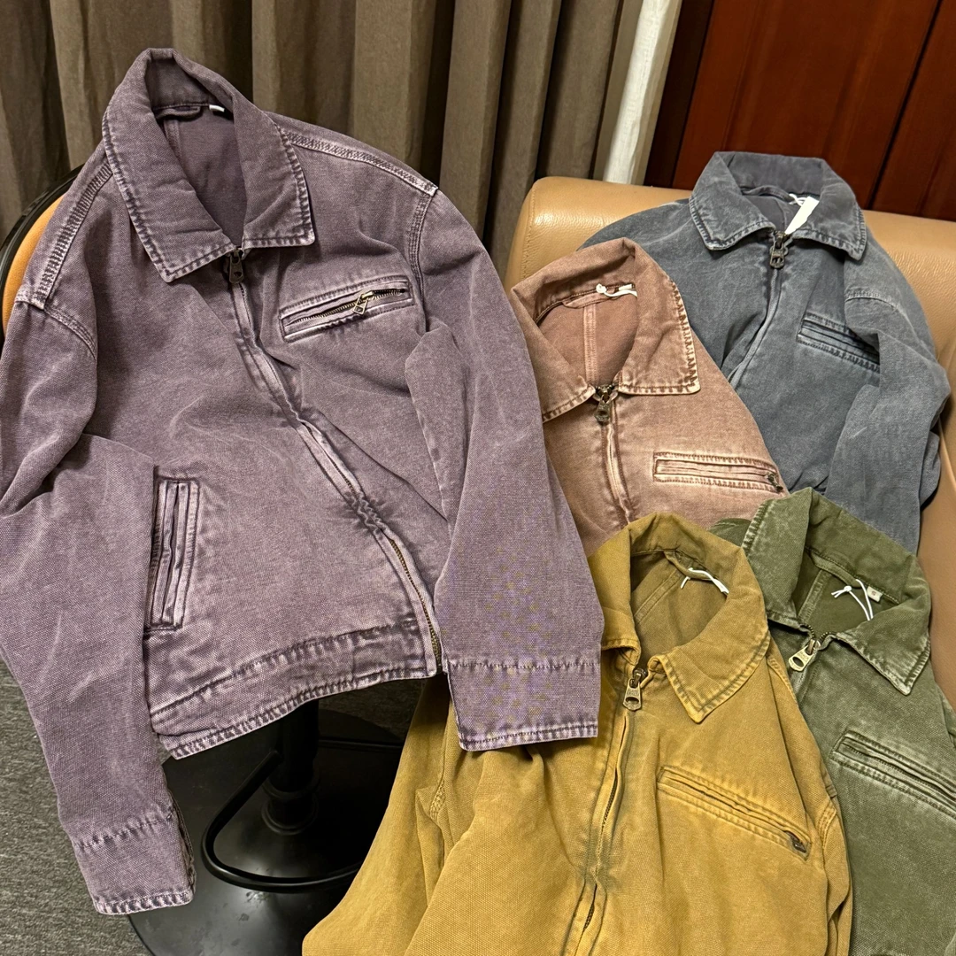 【8102】《ST炒染轻酵洗》美式重磅复古底特律水洗外套夹克HJD