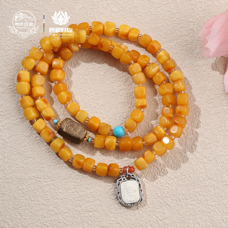 布达拉宫蜜蜡多圈手串藏式精致百搭