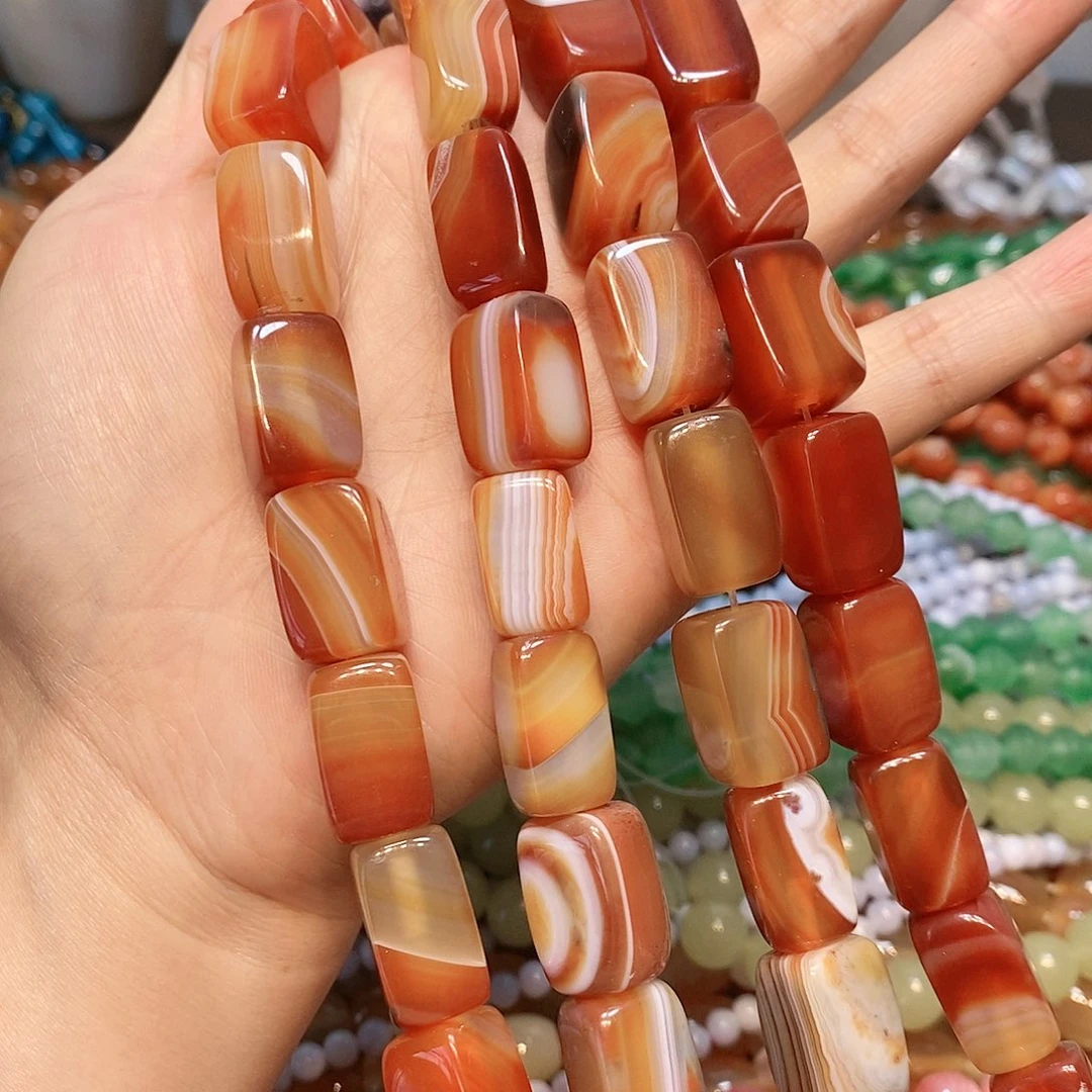 玛瑙/玉髓散珠天然玛瑙长方一条