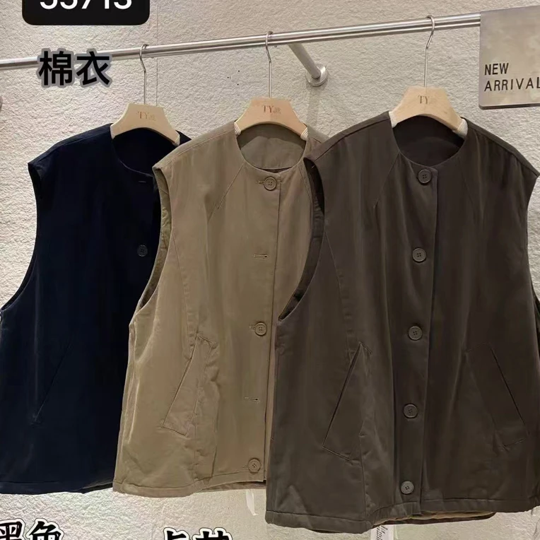 TY55713马夹马甲韩版潮流秋季日系马甲女复古多口袋
