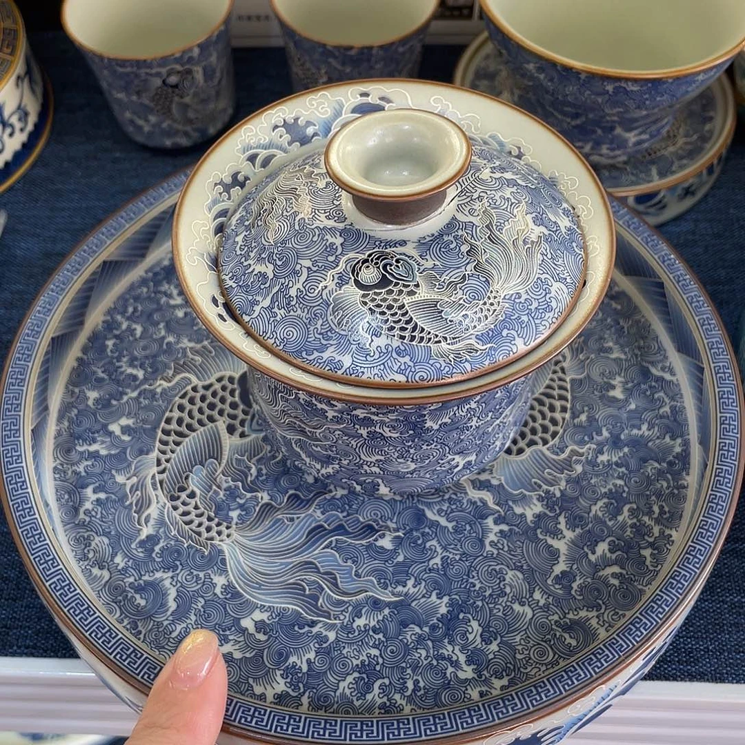 陶景德陶瓷盖碗茶具