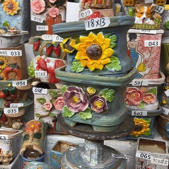 粗陶材质多肉花盆