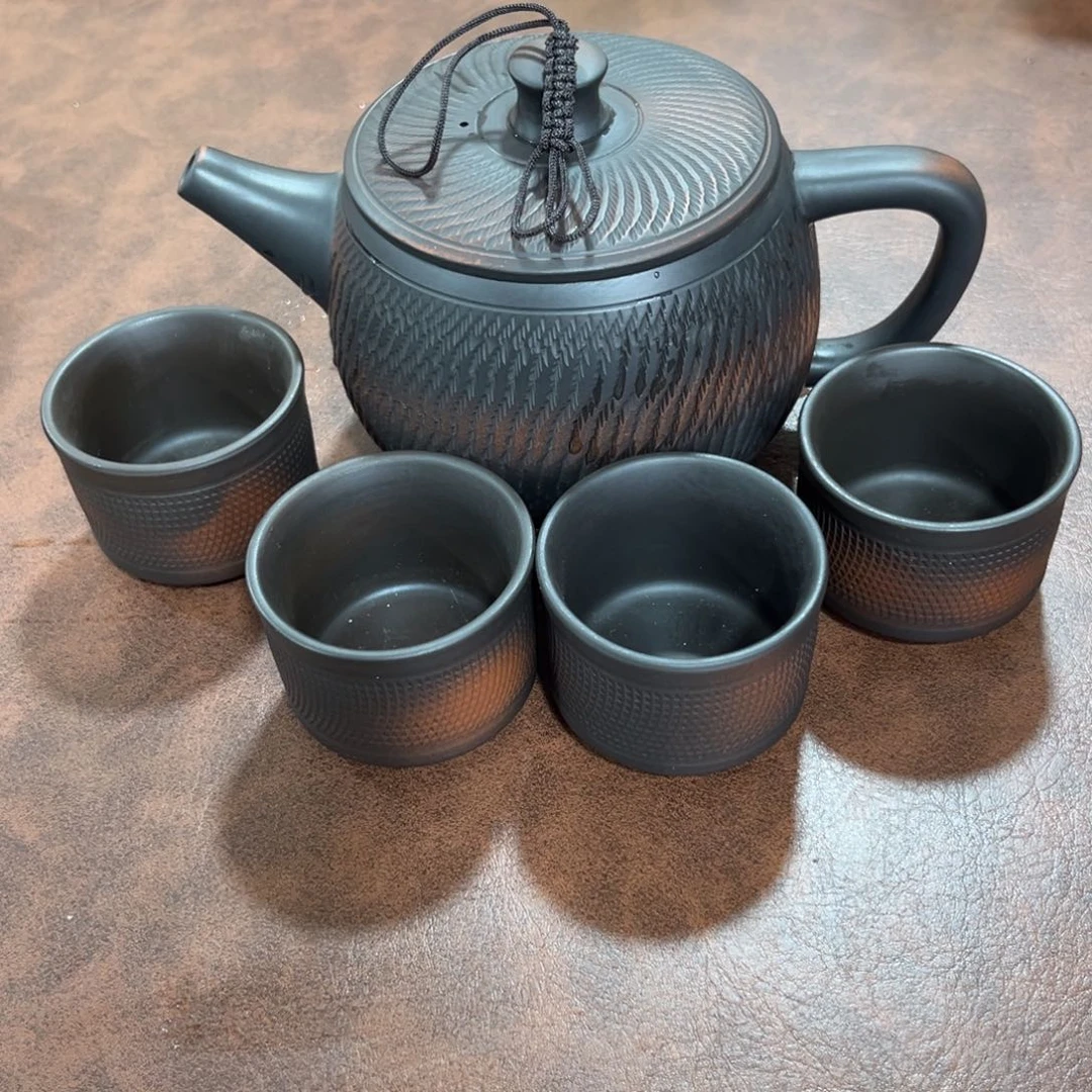 茶壶紫砂紫陶挑刀一壶四杯