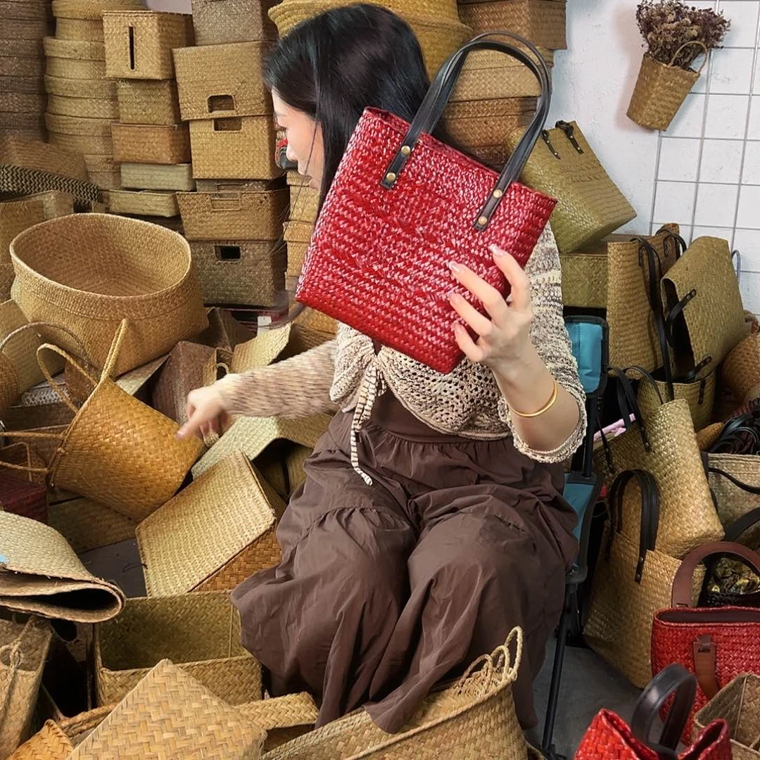 编织带草编包/草编收纳盒微瑕疵