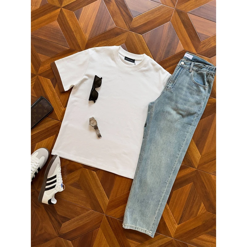 VINCENT定制面料凉感莫代尔休闲短袖男夏季百搭宽松半袖T恤上衣