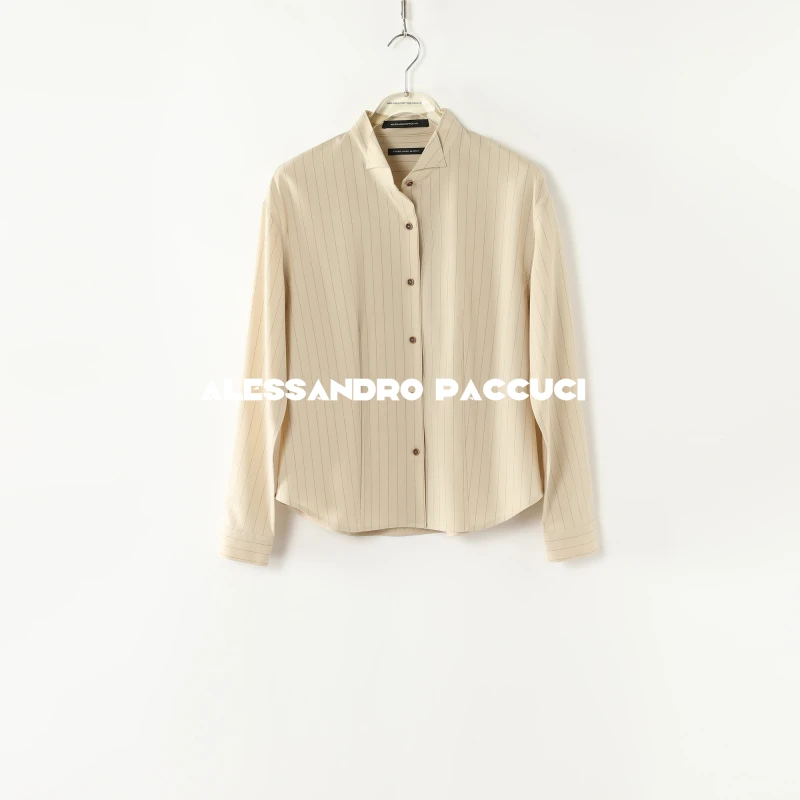 AP洛哥44089HC【限量黑标】意大利进口精纺绵羊毛条纹时尚休闲衬衫