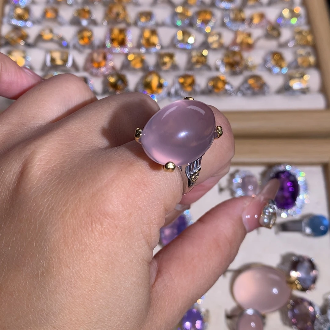 【闪购商品】水晶戒指银S925镶嵌小*?戒指