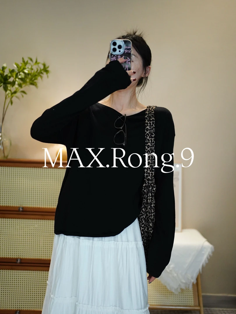 MAX.Rong.9韩系净版 圆领罩衫长袖T恤