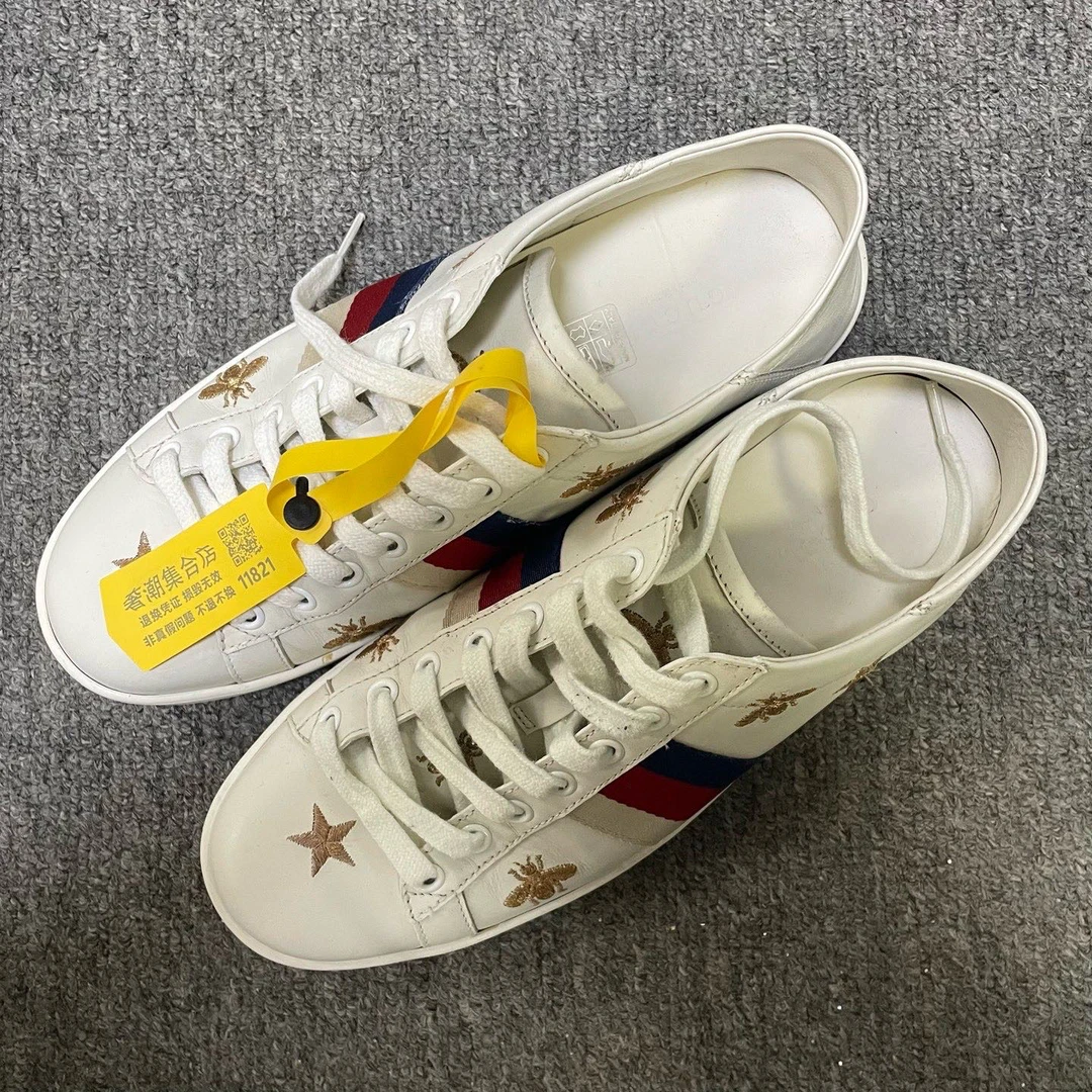 95新 GUCCI/古驰 ACE 星星图案低帮时尚板鞋  37.5码/11821