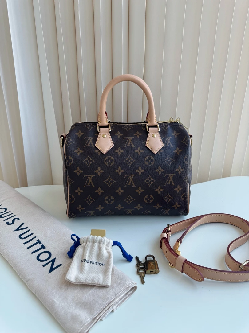 95新 LouisVuitton/路易威登 0075  Lv 老花 speedy 25 手提包