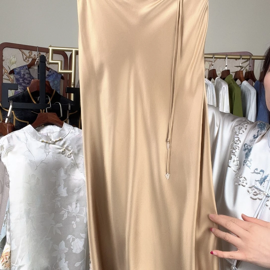 桑蚕丝重缎鱼尾半身裙