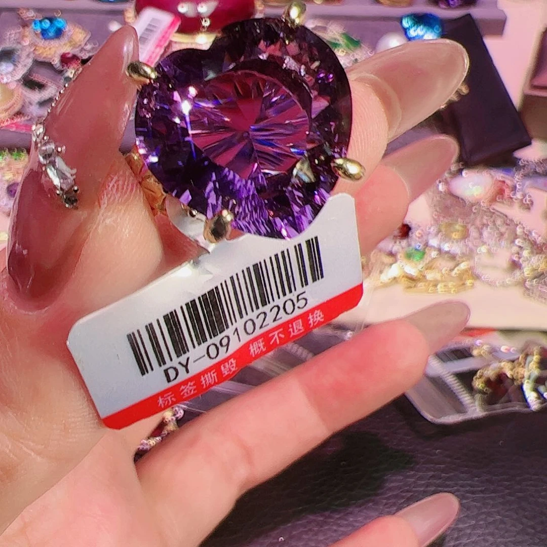 紫晶紫水晶银S925镶嵌
