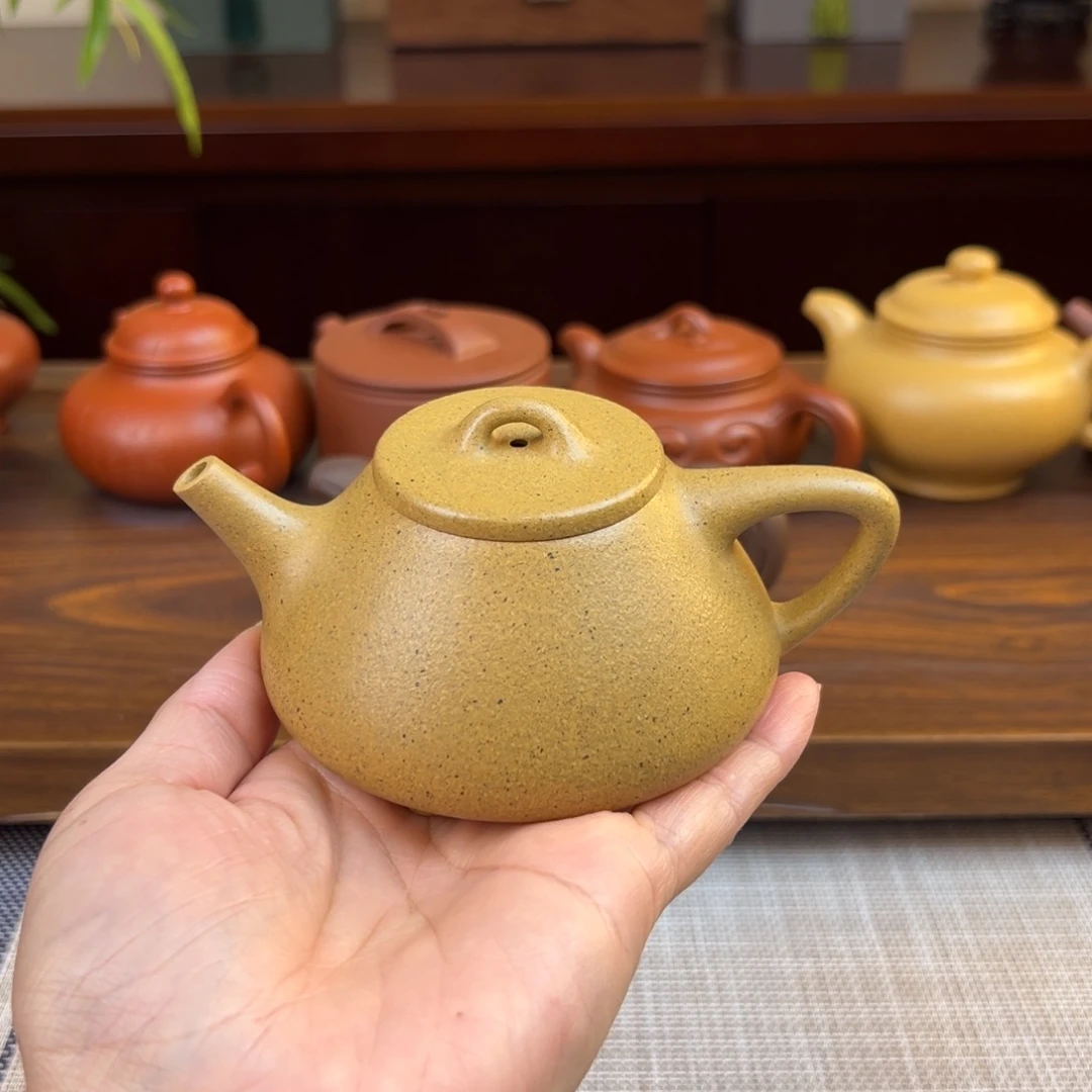 茶壶紫砂黄金段子冶石瓢全手160cc