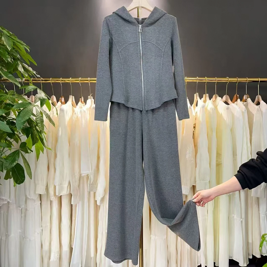 W635 春季新款休闲运动套装百搭运动时尚连帽卫衣套装