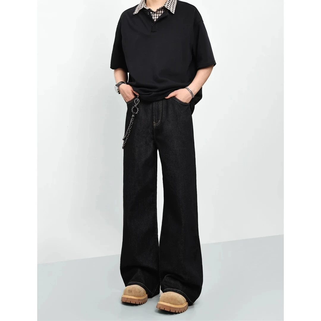 MKSN 脱浆原牛赛络纺2021M版型原色直筒牛仔百搭不褪色裤子 CK922