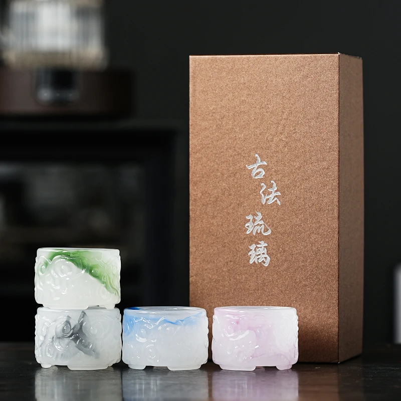 故宫文创琉璃四色杯子创意礼品礼盒领导同事朋友长辈礼物公司开业