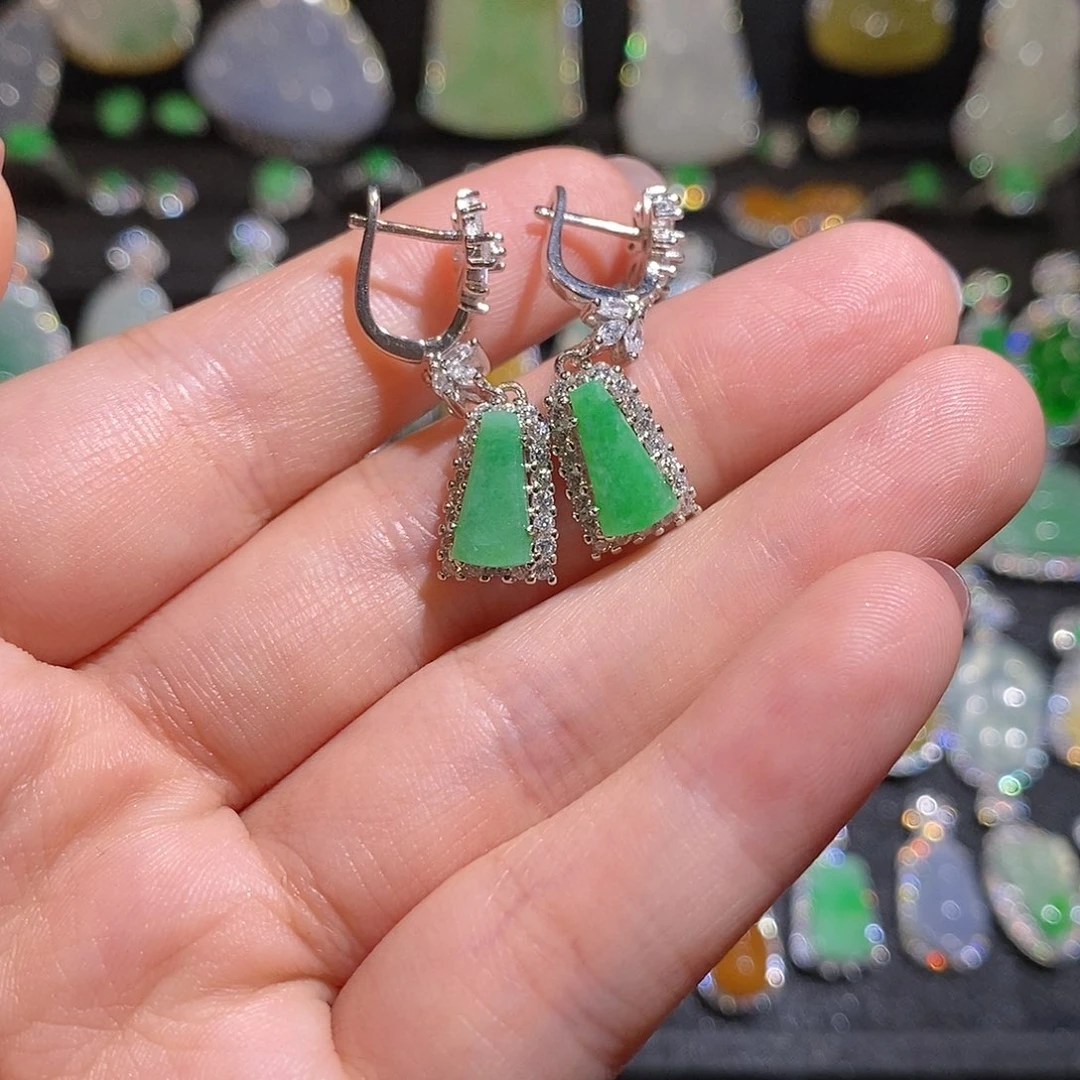 颈饰银S925镶嵌翡翠天然翡翠