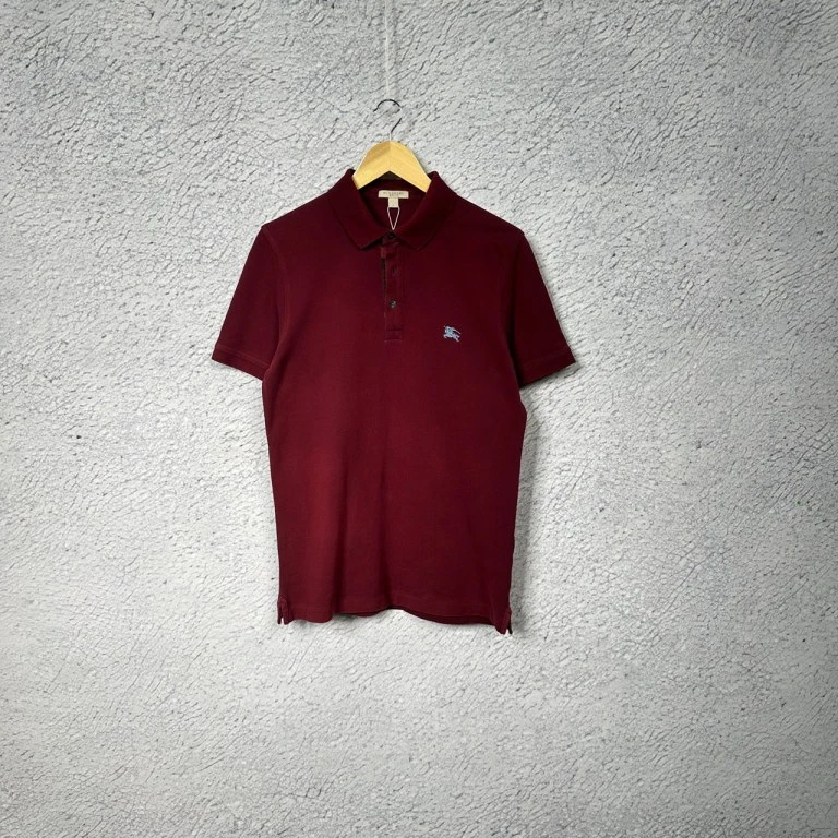 99新 BURBERRY/博柏利 红色polo战马logo短袖/M码