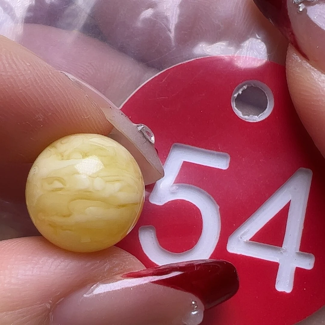 蜜蜡未镶嵌珠宝奇石微花粉12mm白蜡虎皮圆珠
