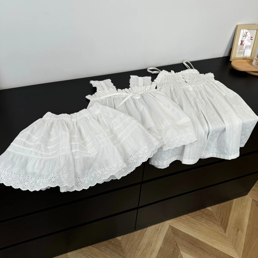 夏季新款棉裙子女童白色夏季新款连衣裙052301