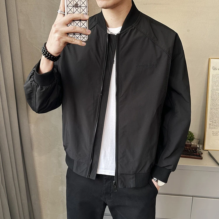 2025春秋季男装潮流四季流行外套修身百搭休闲时尚棒球领夹克