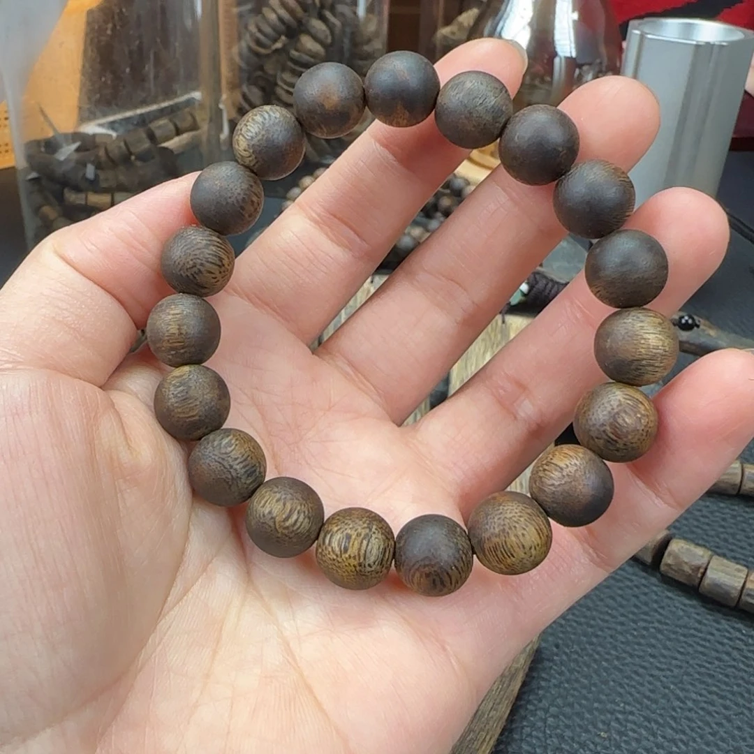 沉香沉香碎屑奇楠淳化老料圆珠1.0-12