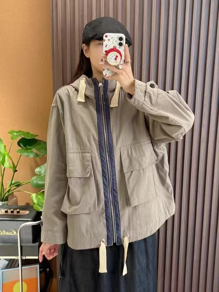 2025款45拉链中长款风衣