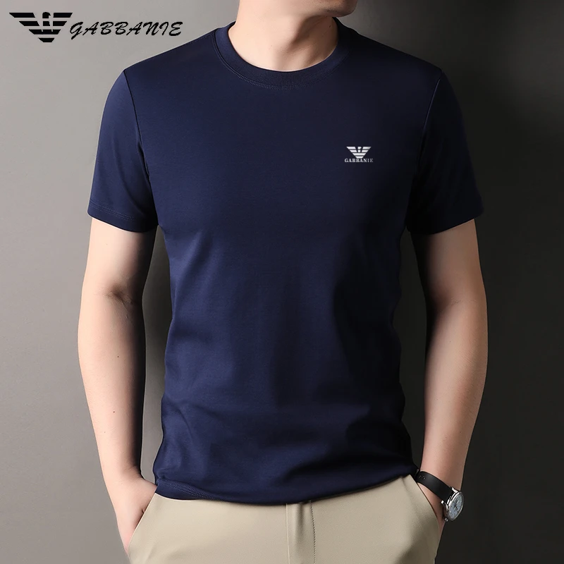 专柜正品短袖T恤男士夏季纯棉百搭休闲时尚宽松圆领纯色运动半袖