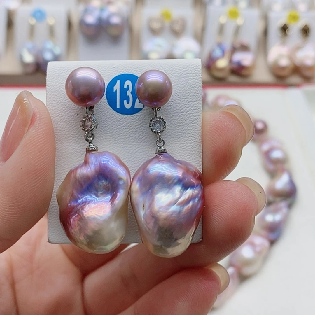 【闪购商品】淡水珍珠耳饰银S925镶嵌