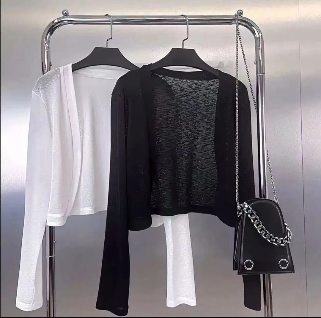 丽姐家街头风毛针织衫薄款常规夏季百搭外搭防晒洋气时尚