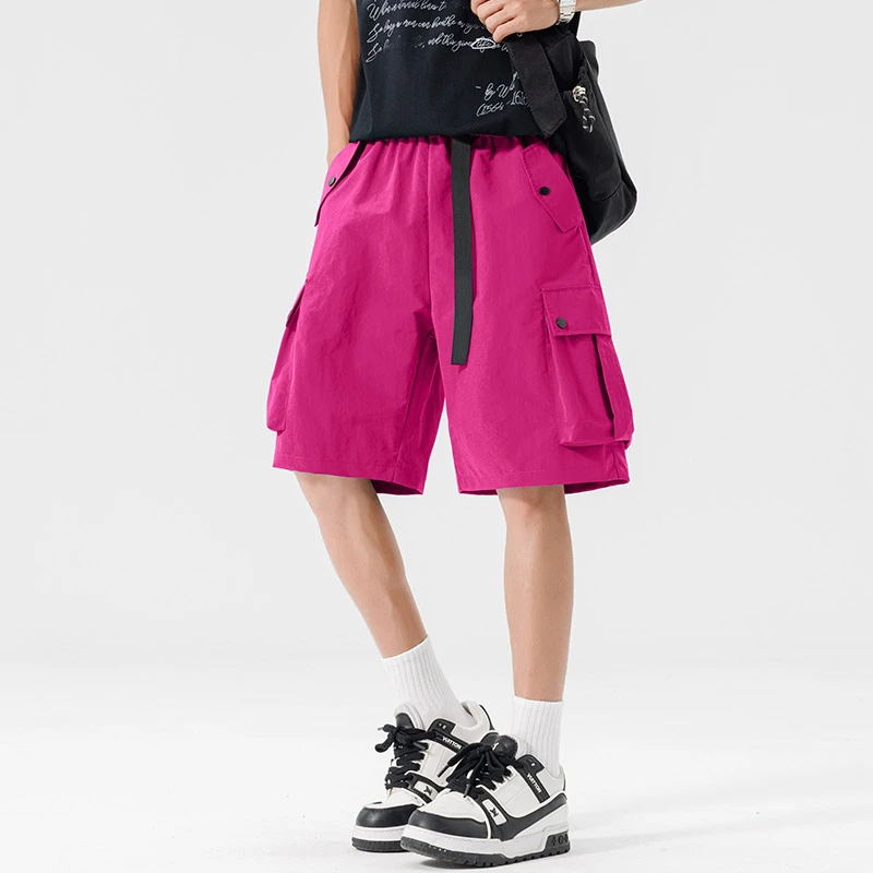 多巴胺工装短裤夏季薄款男女同款速干透气多口袋多色可选五分裤
