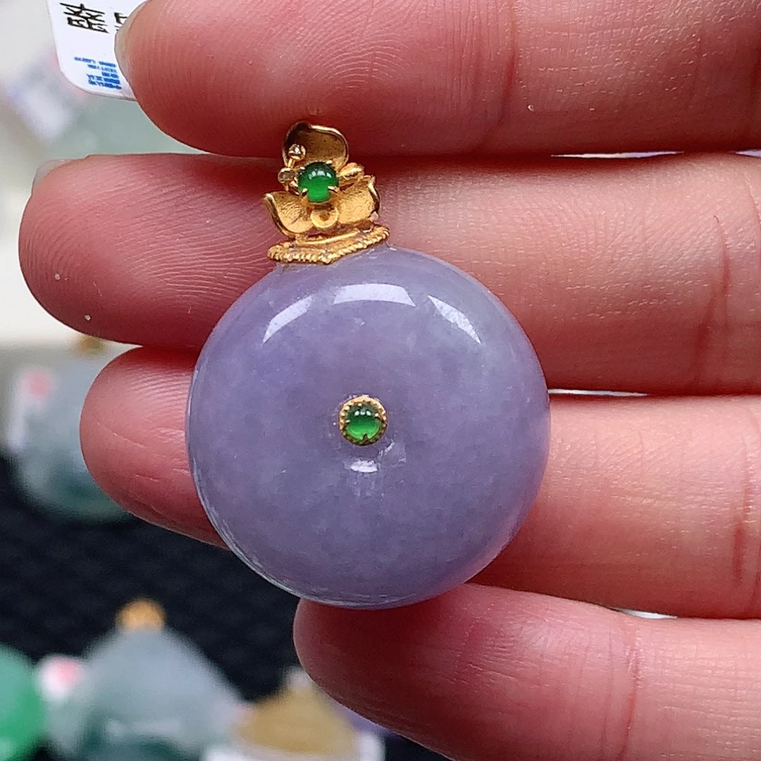 颈饰18K金镶嵌翡翠翡翠吊坠