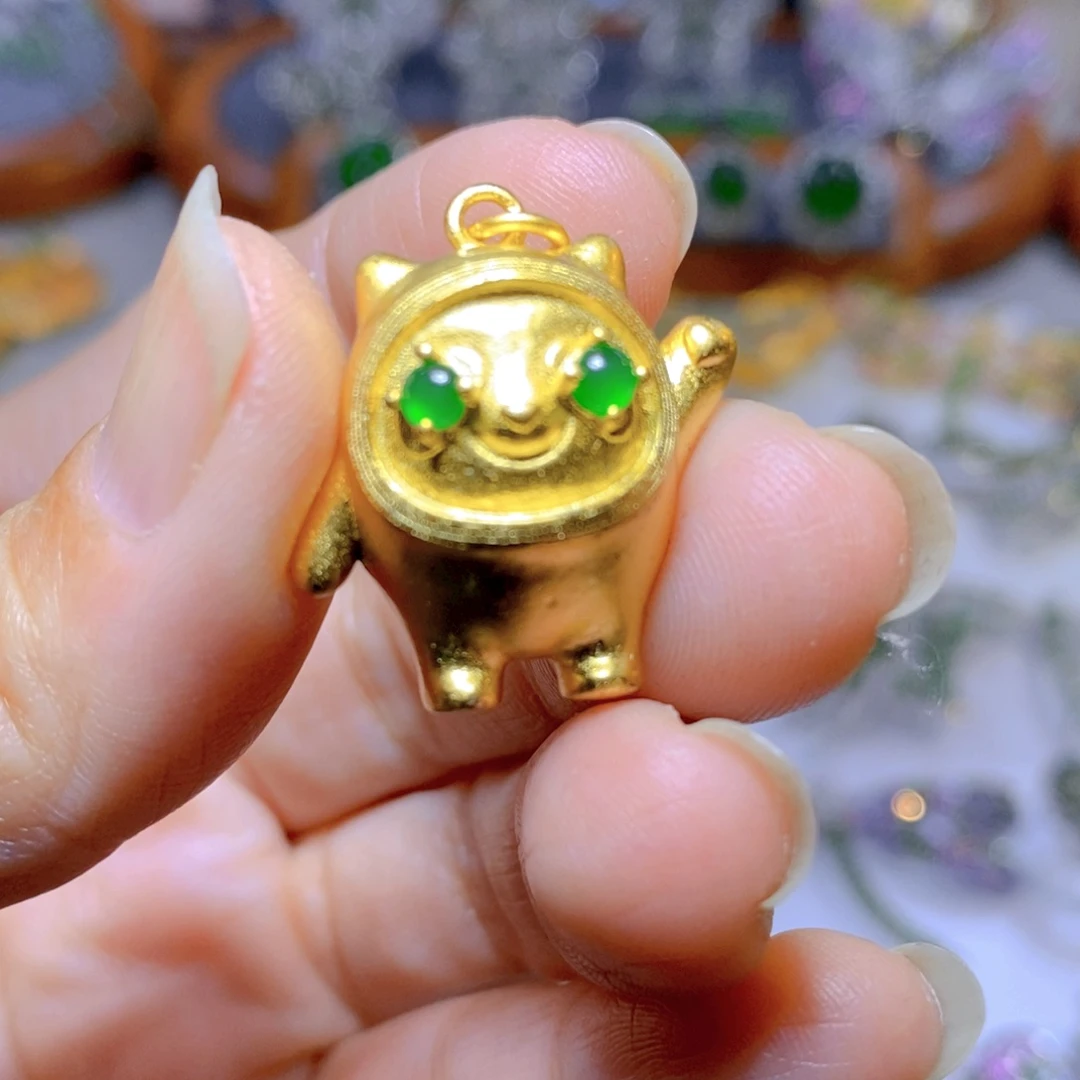 翡翠颈饰银S925镶嵌天然翡翠