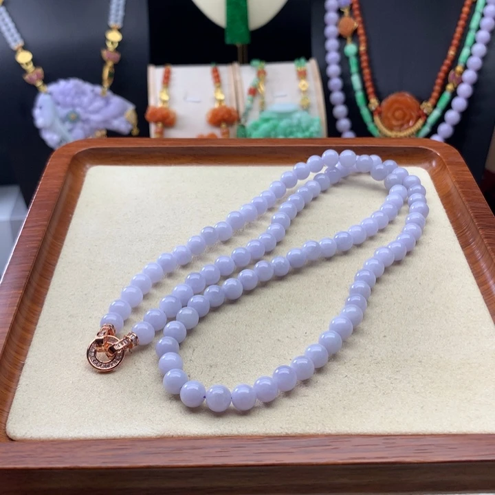 翡翠颈饰未镶嵌紫翡项链