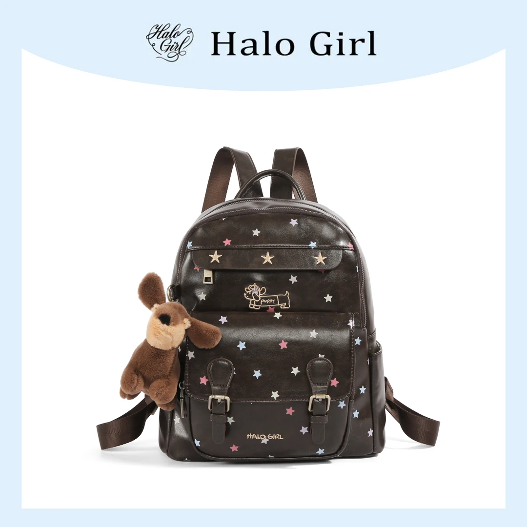 一张同学【长约30宽13高32cm】时尚双肩包C8851咖