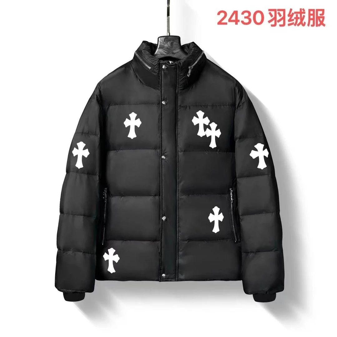 HI-2430-男女同款冬季短款立领宽松保暖休闲时尚轻奢潮牌羽绒服