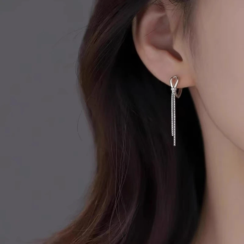 打结流苏耳环时尚新款爆款冷淡风耳钉百搭简约个性小众