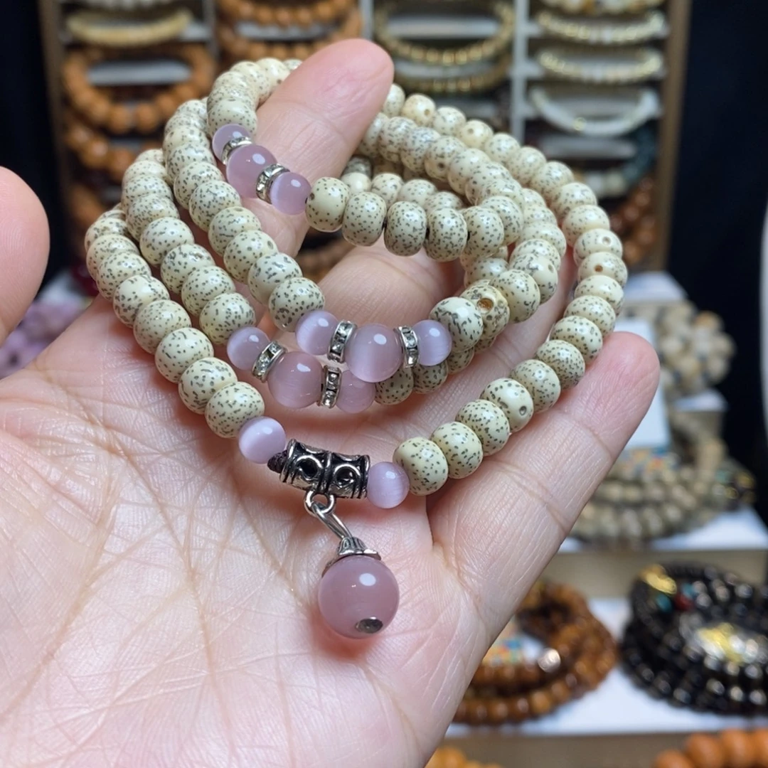 星月菩提吊坠猫眼星月菩提108颗