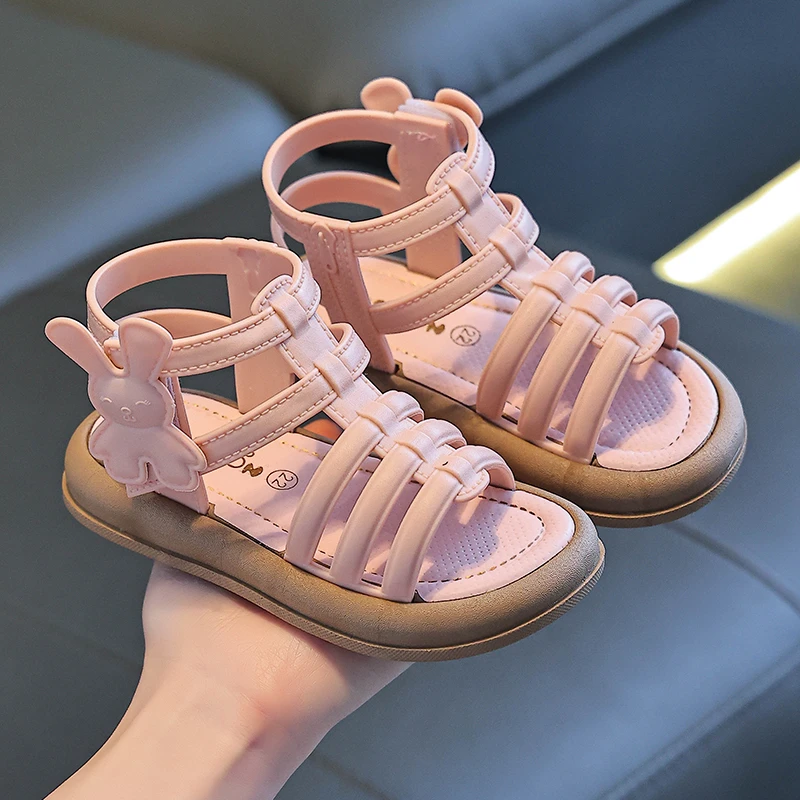 大童沙滩鞋魔术贴夏季女韩版可盐可甜凉鞋小女孩时尚宝宝