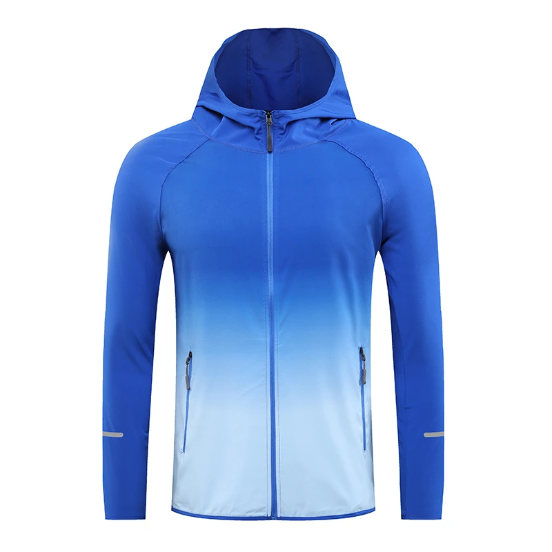 连帽渐变防晒衣男长袖休闲皮肤风衣春夏速干运动帽衫男户外防晒服